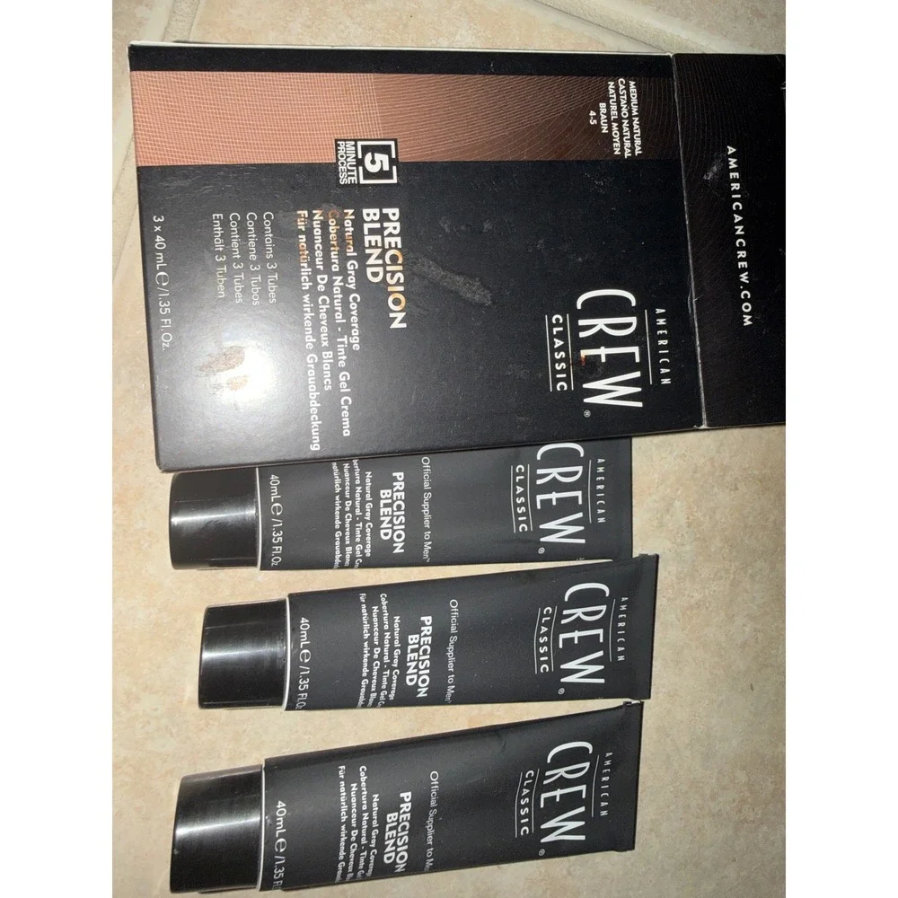 American Crew HAIR Blend Natural Gray Coverage Medium Natural 4-5 3 Tubes